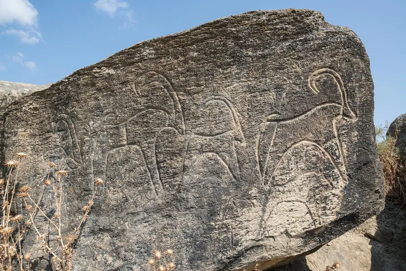 Painting carved on the rocks