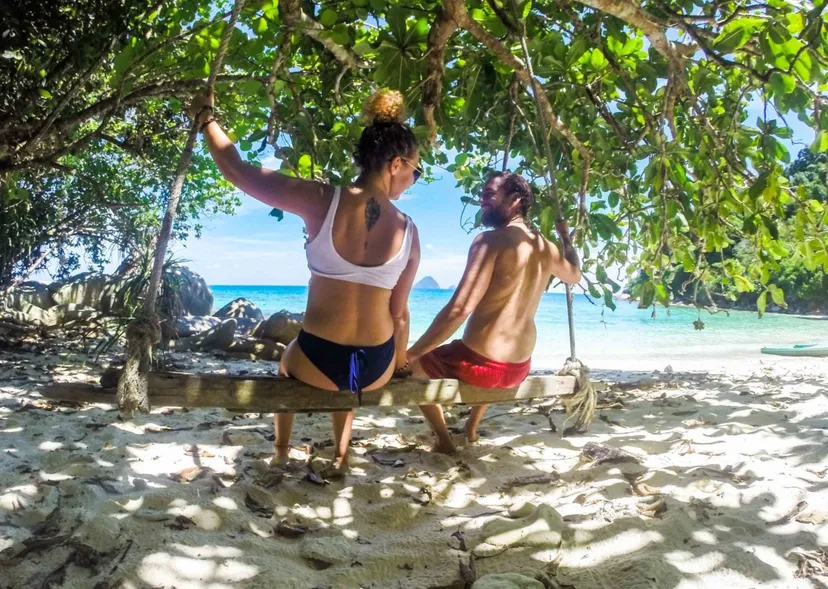 Resorts couple enjoying at beach, Islands of Perhentian