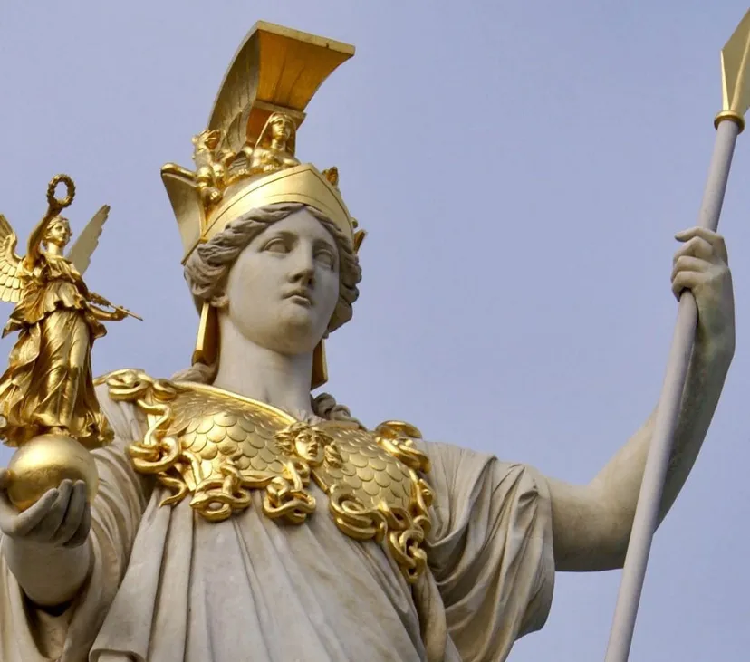 Statue of greek goddess Athena, Acropolis & Parthenon of Athens