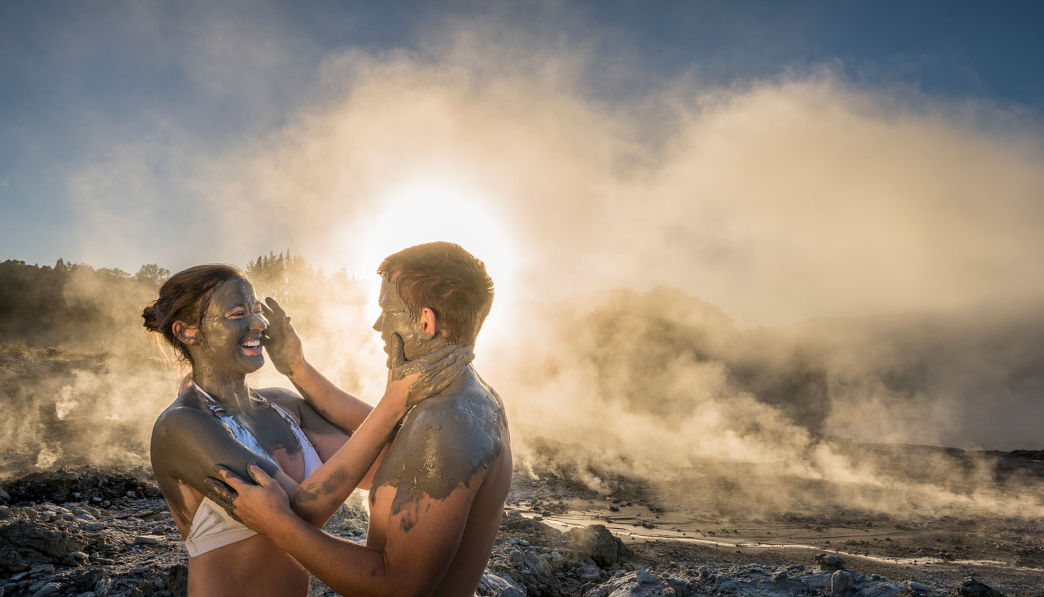 Take Spa at Rotorua Mud Pools, New Zealand Honeymoon Trip