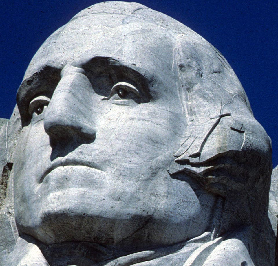 Carving of George Washington