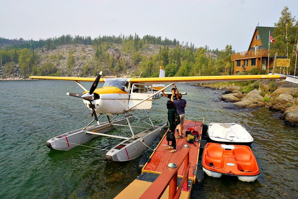 Flying over Yellowknife in a Float Plane