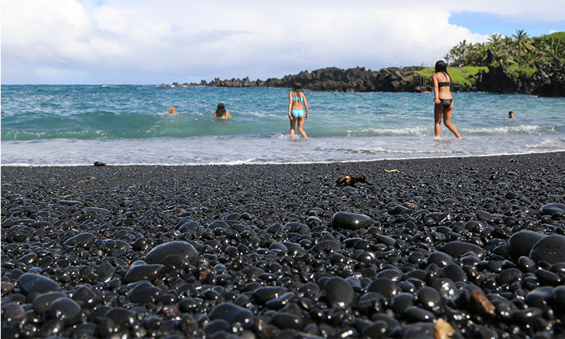 Black sand beach Hawaii