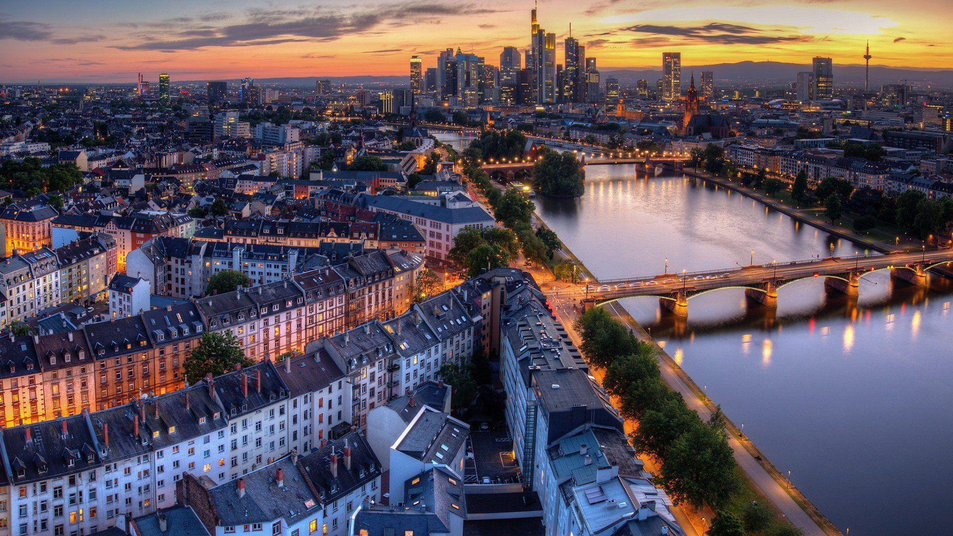 Entire Panoramic View of Frankfurt, Germany