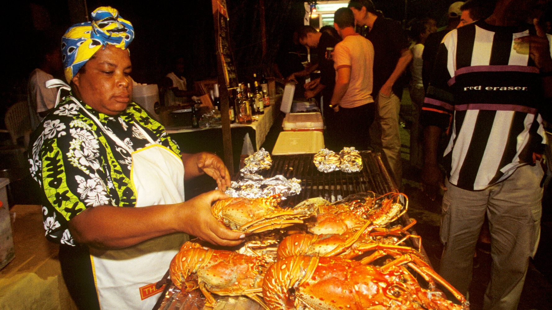 Savour Langouste -Caribbean Lobster at Fish Fry, Saint Lucia