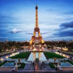 Eiffel tower at night