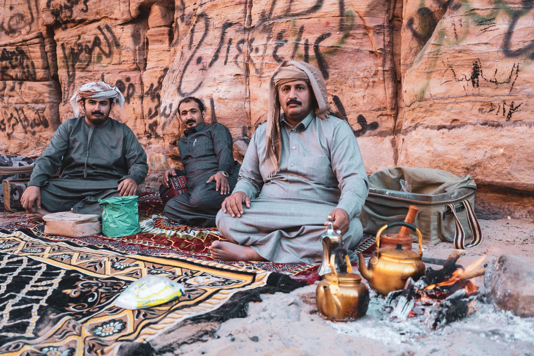 Locals of Saudi at Wadi Disah, Tabuk