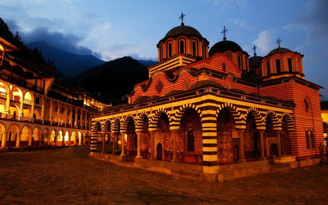 Monastery at night