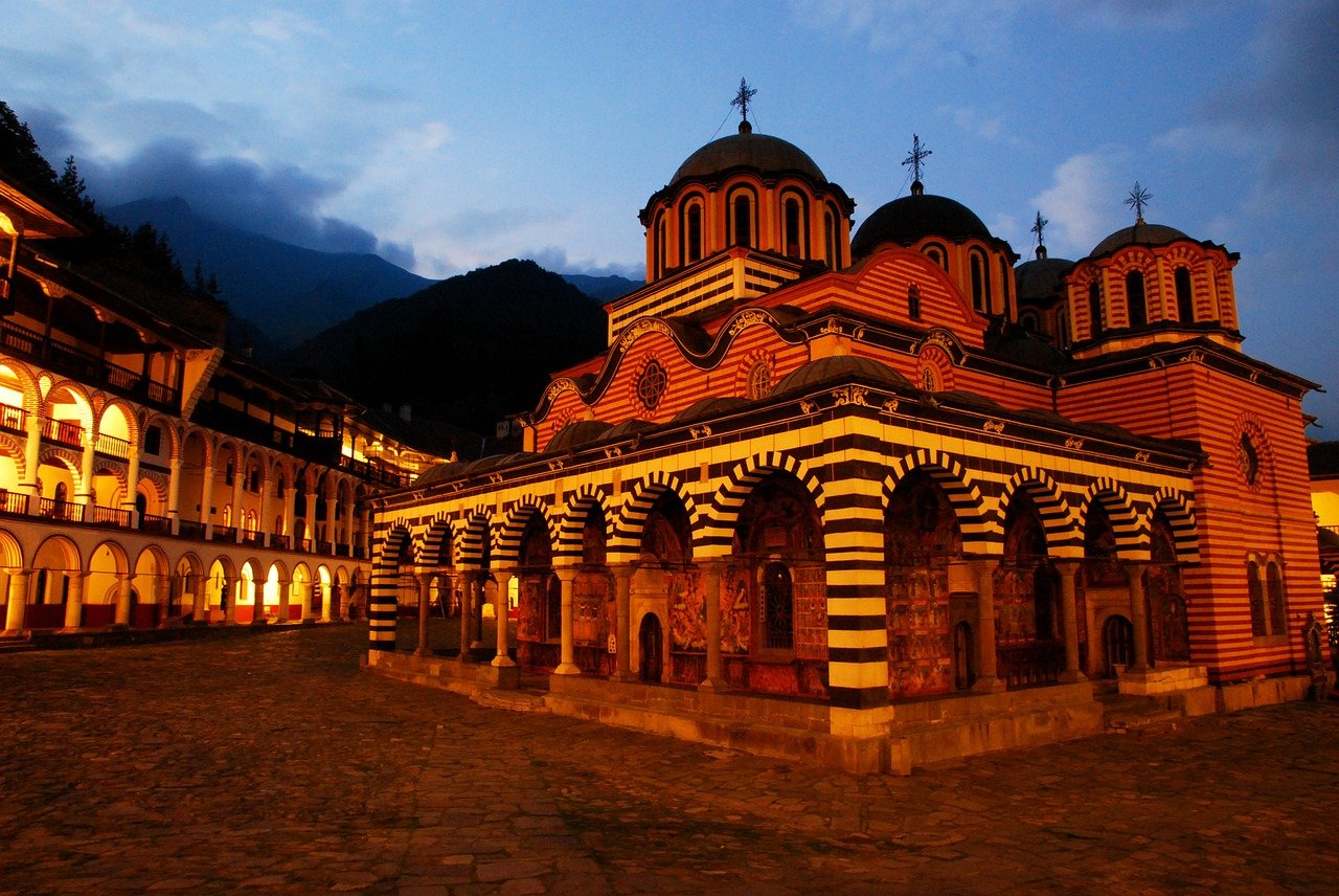 Monastery at night