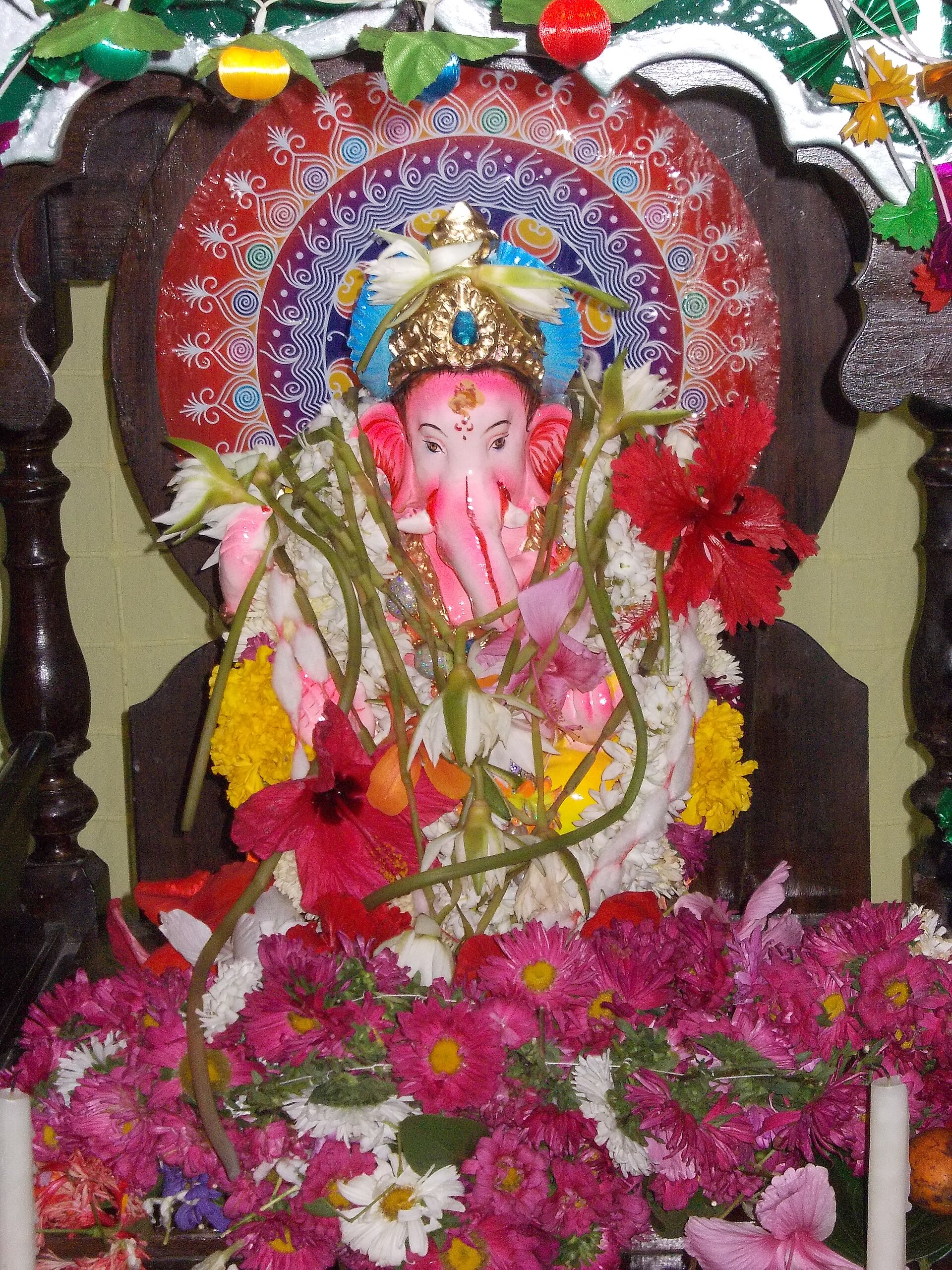 Home Ganesh Chaturthi celebration in Goa with matoli canopy