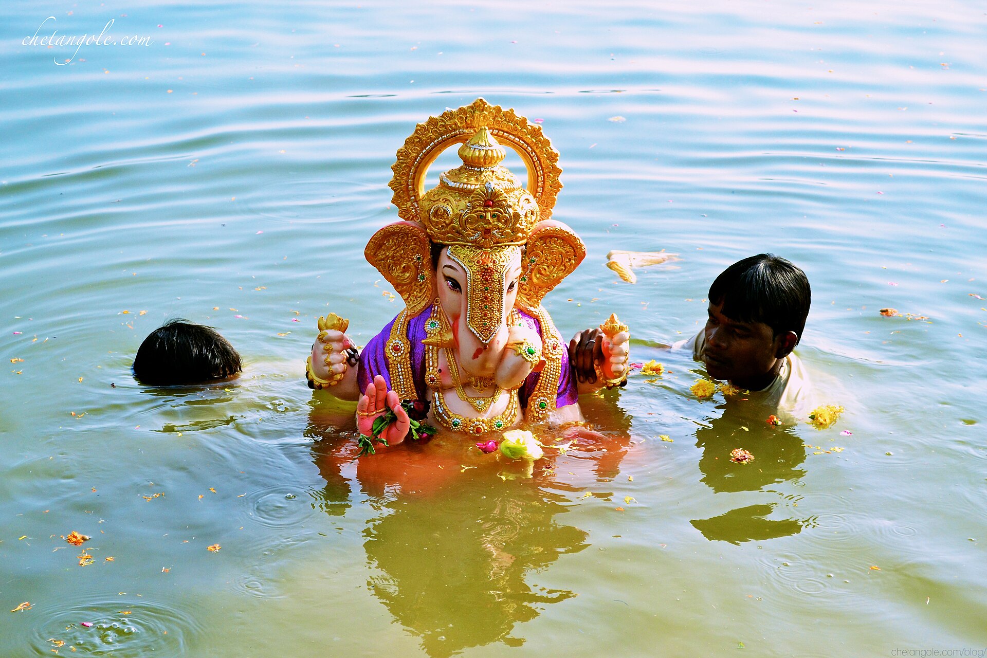 Ganesh idol immersion during visarjan in India