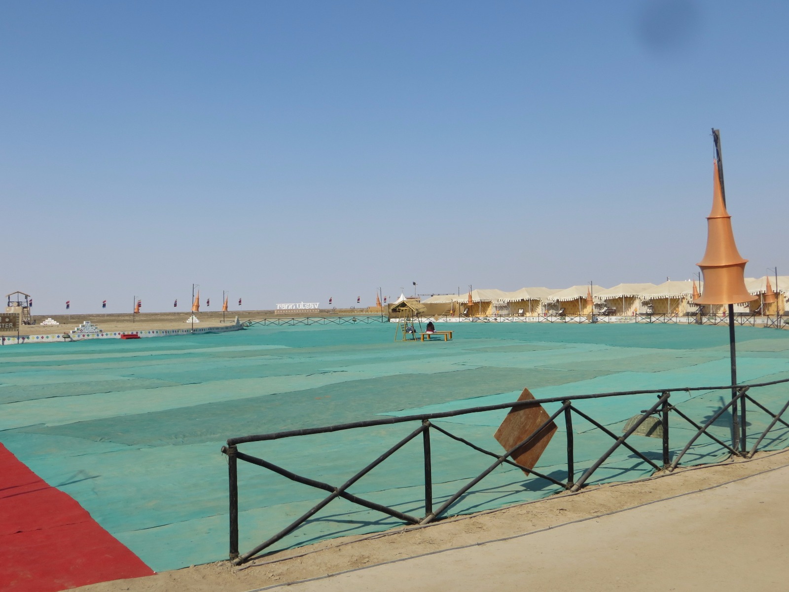 Tent City at Rann Utsav, Dhordo, with rows of white tents