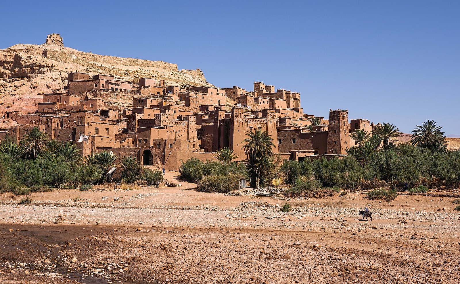 Mud brick ksar of Ait Benhaddou on the old caravan route from Marrakesh