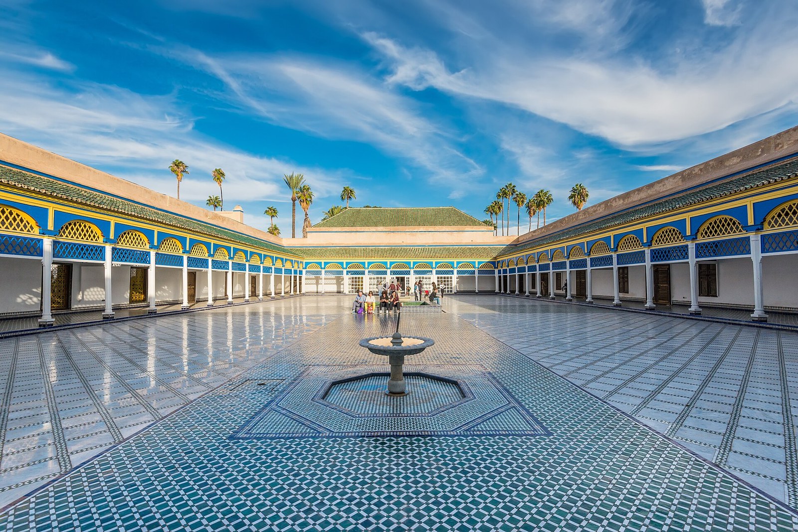 Grand marble courtyard of Bahia Palace in Marrakesh
