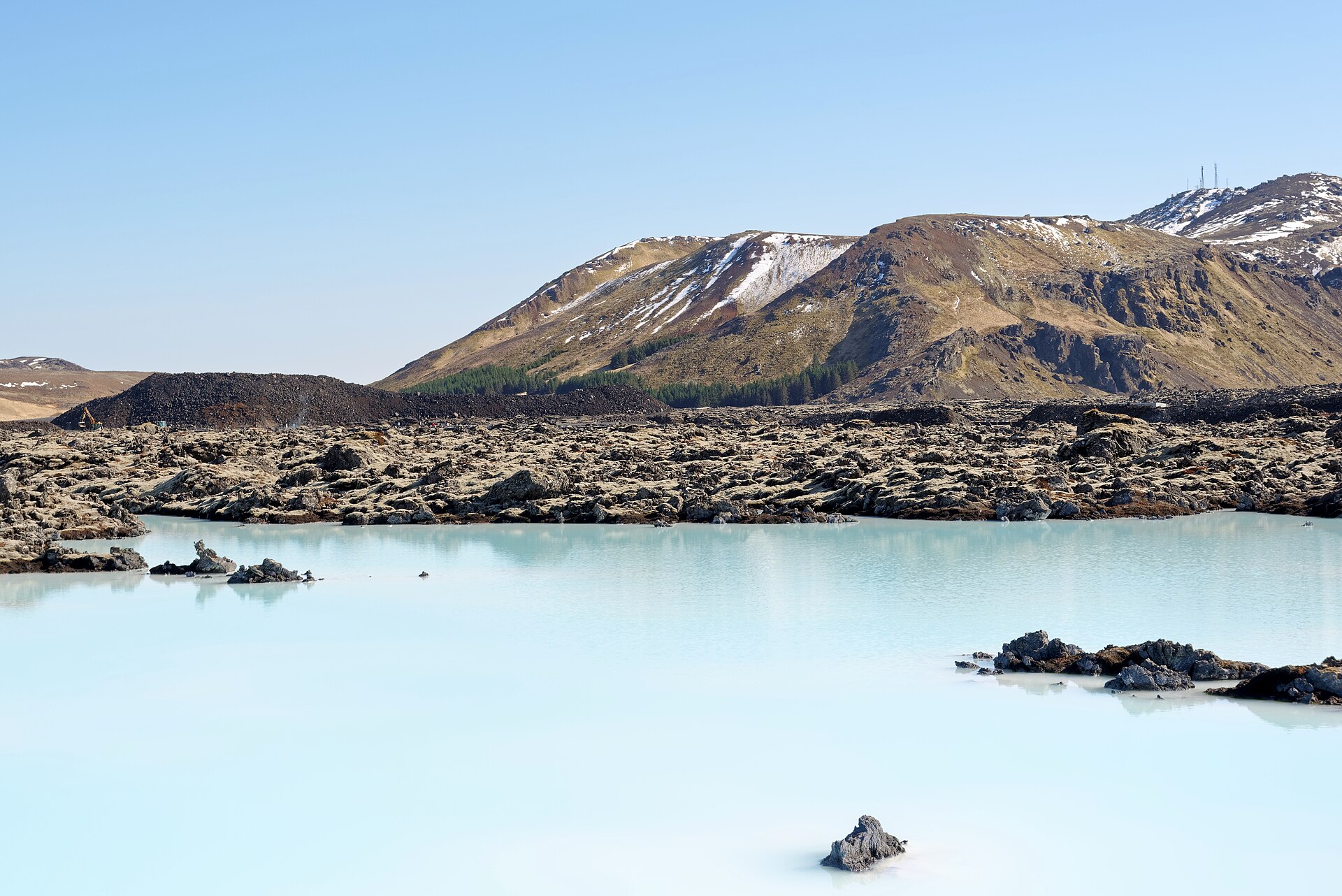 Milky blue water of the Blue Lagoon on the Reykjanes peninsula