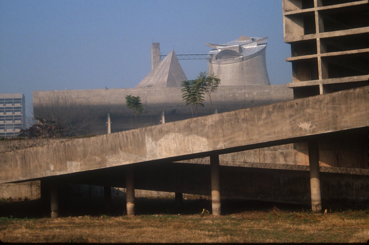 Ramp inside the Chandigarh Capitol Complex designed by Le Corbusier