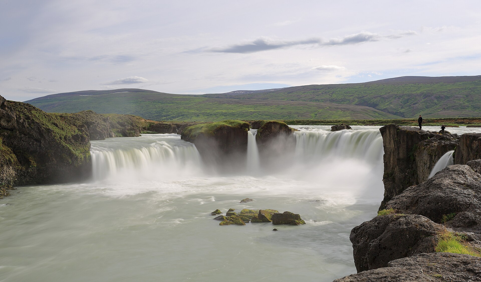 Godafoss waterfall beside the Ring Road in north Iceland