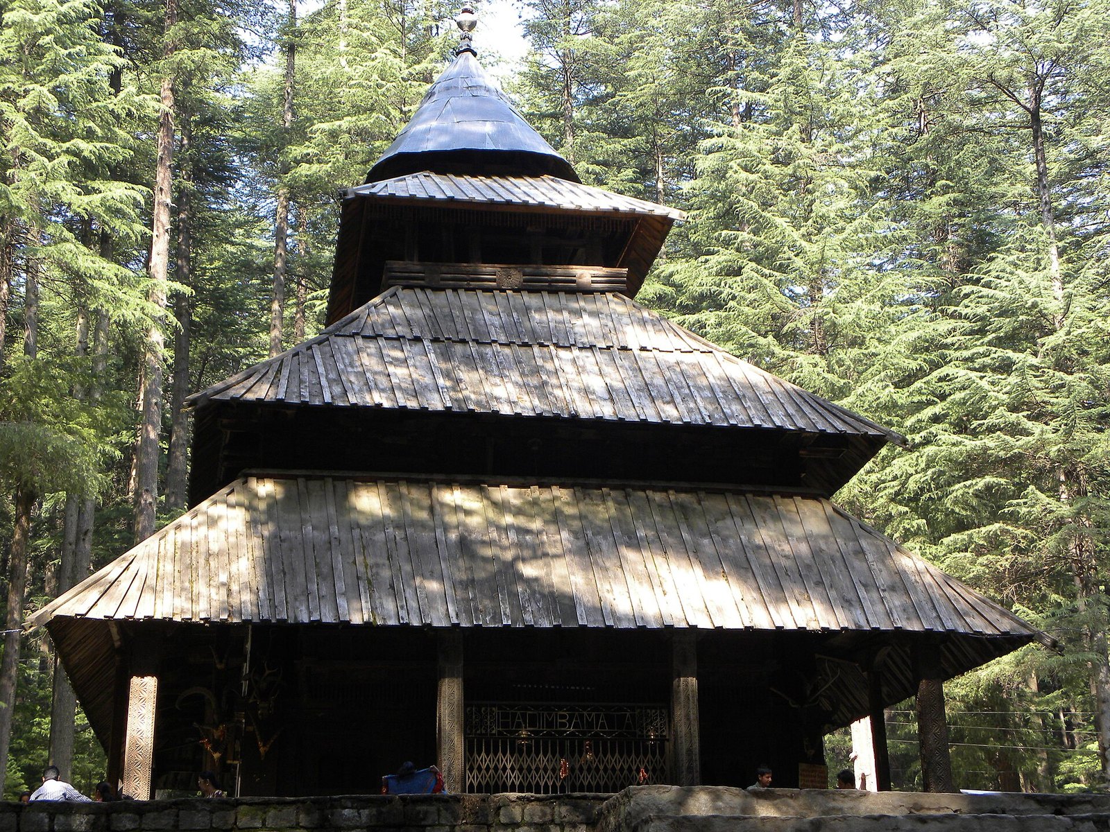 Hadimba Devi temple among deodar trees at Dhungri in Manali
