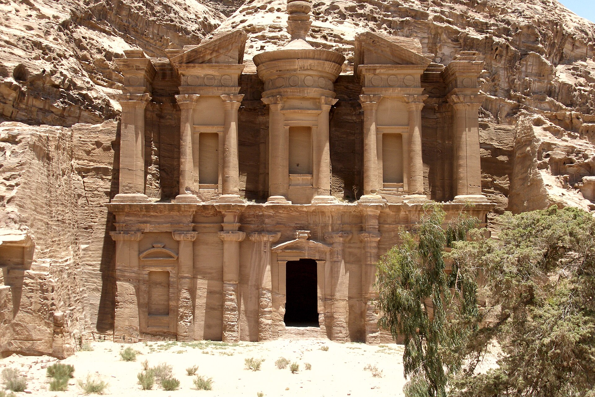 The Monastery Ad Deir at Petra Jordan after the 850 step climb