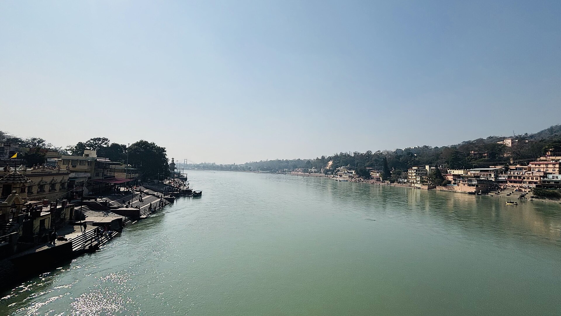The Ganga at Rishikesh near Ram Jhula, a riverside destination wedding setting
