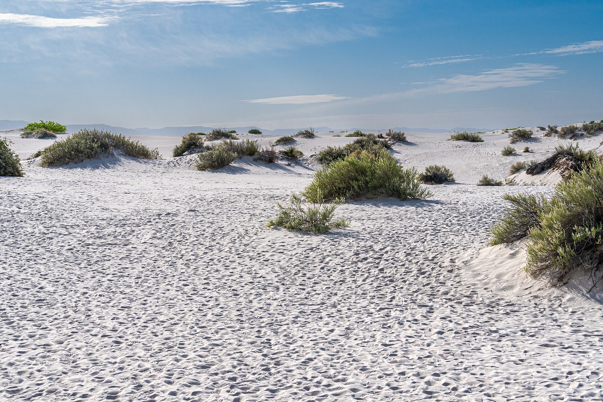 White gypsum dunes at White Sands National Park, New Mexico