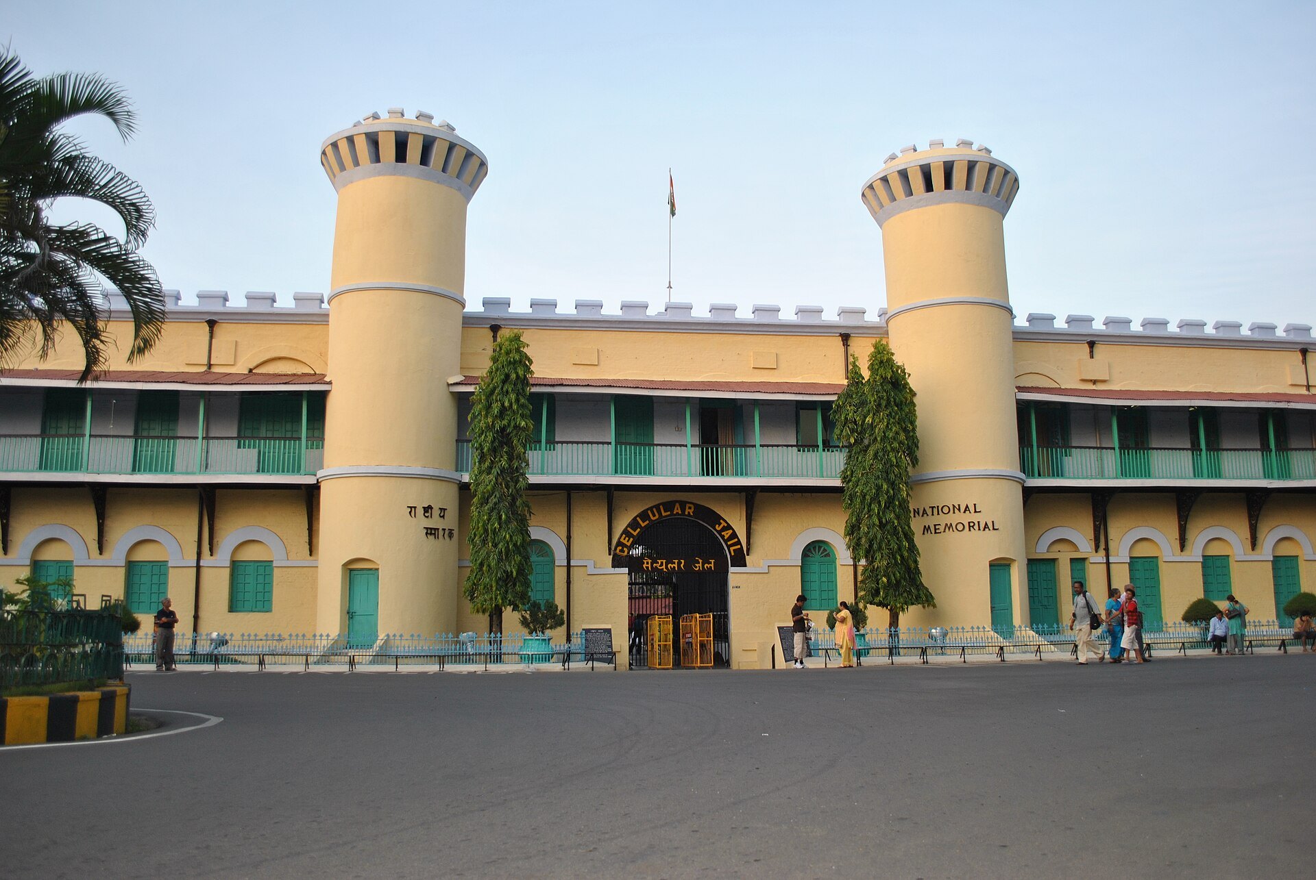 Front view of Cellular Jail in Port Blair, the usual first stop before the Havelock ferry
