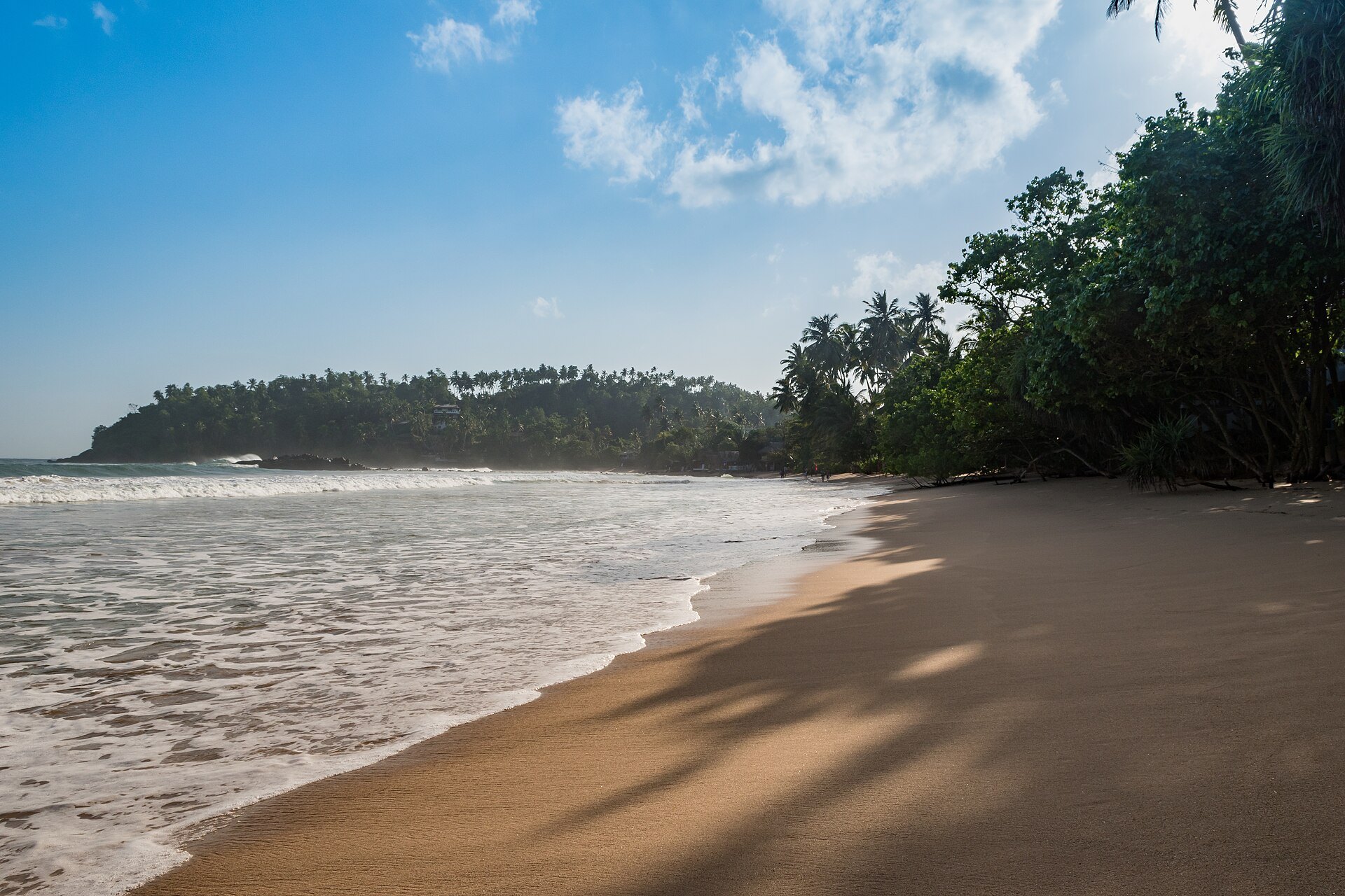 Mirissa beach on the south coast of Sri Lanka in the morning