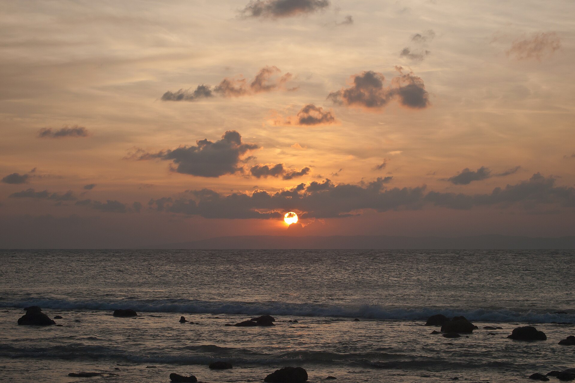 Sunset over the Andaman Sea from Neil Island, the view couples come to Laxmanpur for