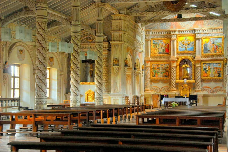 San Francisco Xavier Church Interior, Jesuit Missions of the Chiquitos 